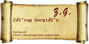 Zárug Gorgiás névjegykártya